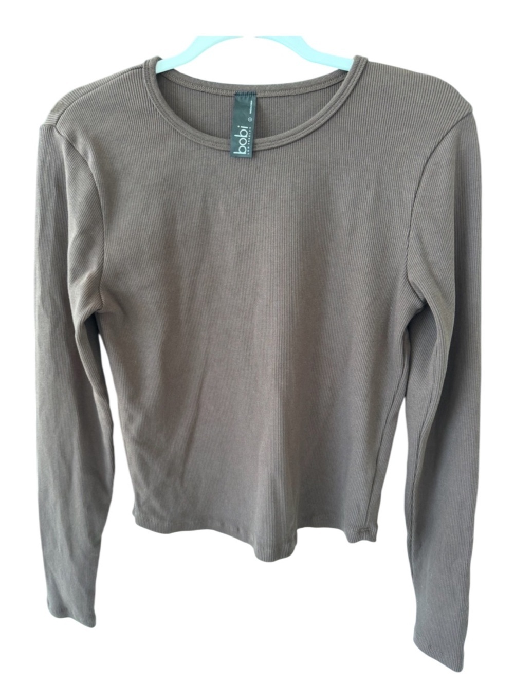 Bobi Curved Hem Long Sleeve Top